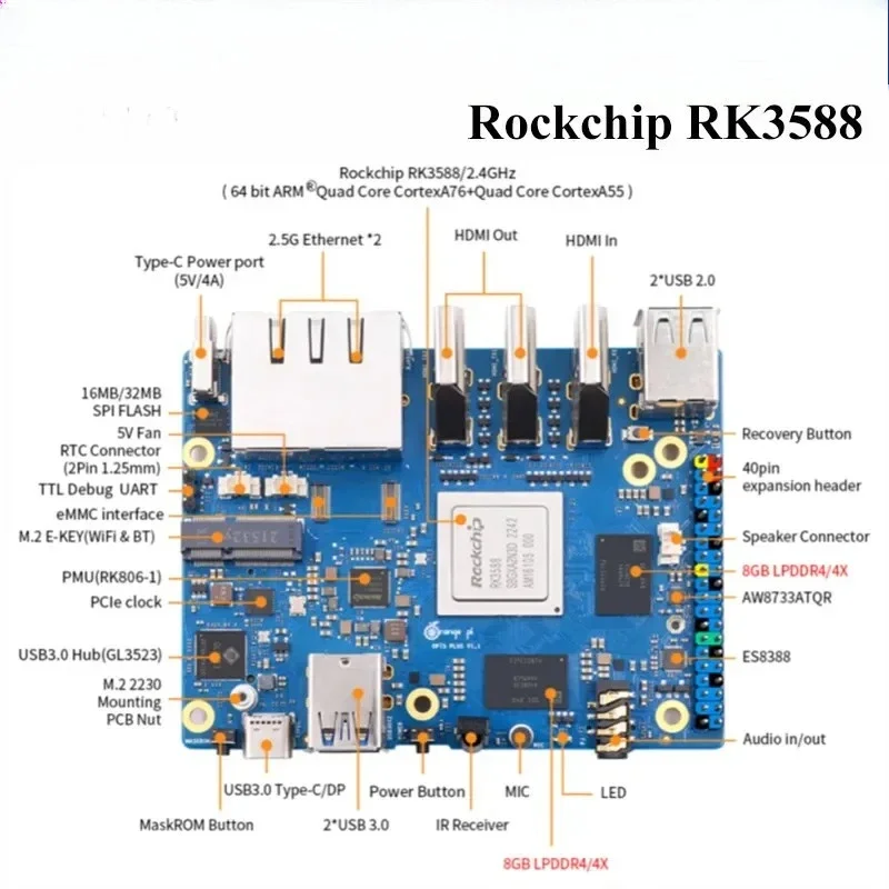 16G R-AM Single Board Computer - Orange Pi 5 Plus 16Gb ulasan dan harga